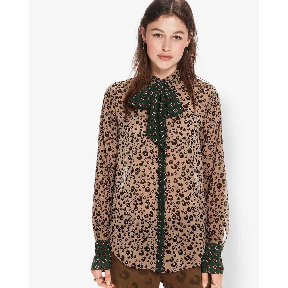 Scotch & Soda Expedition Express Animal Print Button Up Blouse